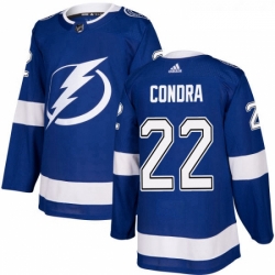 Youth Adidas Tampa Bay Lightning 22 Erik Condra Authentic Royal Blue Home NHL Jersey 