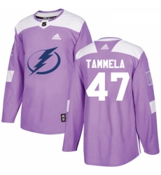 Youth Adidas Tampa Bay Lightning 47 Jonne Tammela Authentic Purple Fights Cancer Practice NHL Jersey 