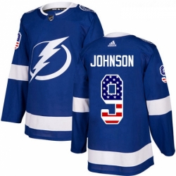 Youth Adidas Tampa Bay Lightning 9 Tyler Johnson Authentic Blue USA Flag Fashion NHL Jersey 