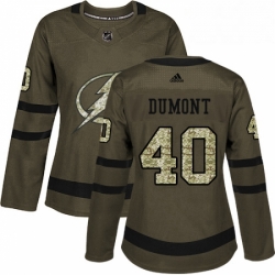 Womens Adidas Tampa Bay Lightning 40 Gabriel Dumont Authentic Green Salute to Service NHL Jersey 