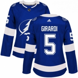 Womens Adidas Tampa Bay Lightning 5 Dan Girardi Authentic Royal Blue Home NHL Jersey 