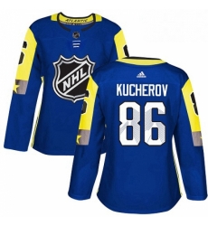 Womens Adidas Tampa Bay Lightning 86 Nikita Kucherov Authentic Royal Blue 2018 All Star Atlantic Division NHL Jersey 