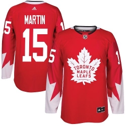 Maple Leafs #15 Matt Martin Red Alternate Stitched NHL Jersey