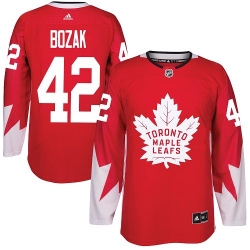 Maple Leafs #42 Tyler Bozak Red Alternate Stitched NHL Jersey