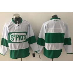 Maple Leafs Blank White Green St. Patrick's Day Stitched NHL Jersey