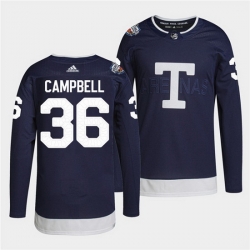 Men Toronto Maple Leafs 36 Jack Campbell 2022 Heritage Classic Navy Stitched jersey