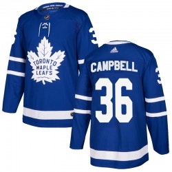Men Toronto Maple Leafs 36 Jack Campbell Blue Authentitc Adidas Jersey