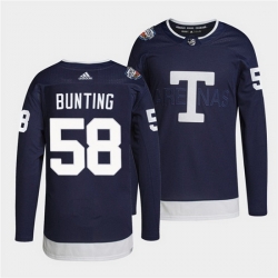 Men Toronto Maple Leafs 58 Michael Bunting 2022 Heritage Classic Navy Stitched jersey
