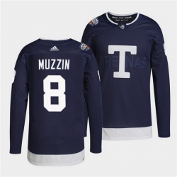 Men Toronto Maple Leafs 8 Jake Muzzin 2022 Heritage Classic Navy Stitched jersey