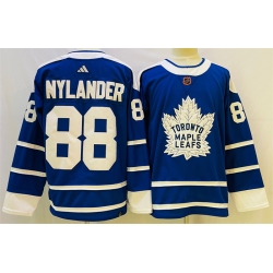 Men Toronto Maple Leafs 88 William Nylander Blue 2022 23 Reverse Retro Stitched Jersey