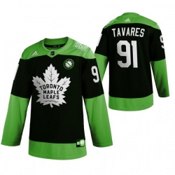 Men Toronto Maple Leafs 91 John Tavares Green 2020 Adidas Jersey