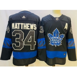 Men Toronto Maple Leafs Black 34 Auston Matthews Alternate Premier Breakaway Reversible Stitched jersey
