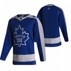 Men Toronto Maple Leafs Blank Blue Adidas 2020 21 Reverse Retro Alternate NHL Jersey