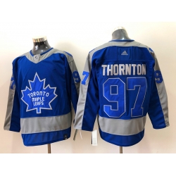 Men Toronto Maple Leafs Joe Thornton 97 Blue 2020 21 Reverse Retro Adidas Jersey