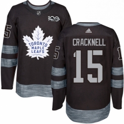 Mens Adidas Toronto Maple Leafs 15 Adam Cracknell Authentic Black 1917 2017 100th Anniversary NHL Jersey 