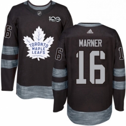 Mens Adidas Toronto Maple Leafs 16 Mitchell Marner Authentic Black 1917 2017 100th Anniversary NHL Jersey 