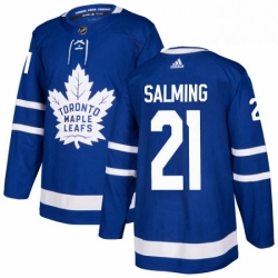 Mens Adidas Toronto Maple Leafs 21 Borje Salming Premier Royal Blue Home NHL Jersey 