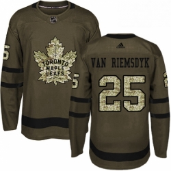 Mens Adidas Toronto Maple Leafs 25 James Van Riemsdyk Authentic Green Salute to Service NHL Jersey 