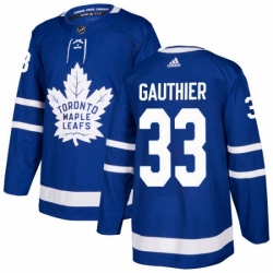 Mens Adidas Toronto Maple Leafs 33 Frederik Gauthier Authentic Royal Blue Home NHL Jersey 