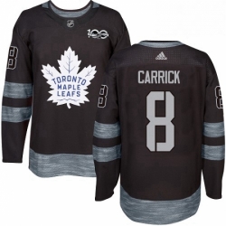 Mens Adidas Toronto Maple Leafs 8 Connor Carrick Authentic Black 1917 2017 100th Anniversary NHL Jersey 