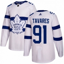 Mens Adidas Toronto Maple Leafs 91 John Tavares Authentic White 2018 Stadium Series NHL Jersey 