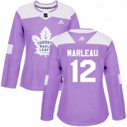 Womens Adidas Toronto Maple Leafs 12 Patrick Marleau Authentic Purple Fights Cancer Practice NHL Jersey 