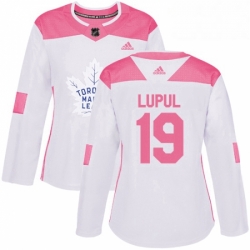 Womens Adidas Toronto Maple Leafs 19 Joffrey Lupul Authentic WhitePink Fashion NHL Jersey 