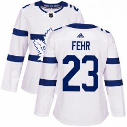 Womens Adidas Toronto Maple Leafs 23 Eric Fehr Authentic White 2018 Stadium Series NHL Jersey 