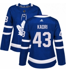 Womens Adidas Toronto Maple Leafs 43 Nazem Kadri Authentic Royal Blue Home NHL Jersey 