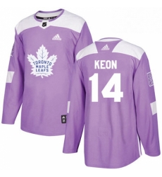 Youth Adidas Toronto Maple Leafs 14 Dave Keon Authentic Purple Fights Cancer Practice NHL Jersey 