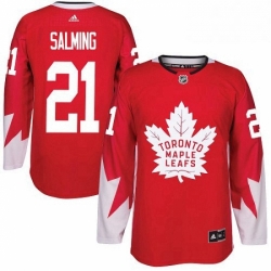 Youth Adidas Toronto Maple Leafs 21 Borje Salming Authentic Red Alternate NHL Jersey 