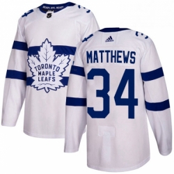 Youth Adidas Toronto Maple Leafs 34 Auston Matthews Authentic White 2018 Stadium Series NHL Jersey 