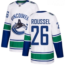 Canucks #26 Antoine Roussel White Road Authentic Stitched Hockey Jersey