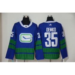Canucks 35 Thatcher Demko Blue Alternate Authentic Stitched Hockey Jersey