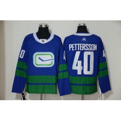 Canucks 40 Elias Pettersson Blue Alternate Authentic Stitched Hockey Jersey