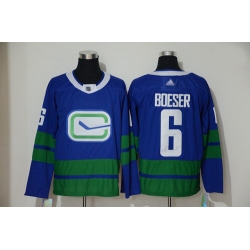 Canucks 6 Brock Boeser Blue Alternate Authentic Stitched Hockey Jersey