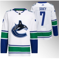 Men Vancouver Canucks 7 Carson Soucy White Stitched Jersey