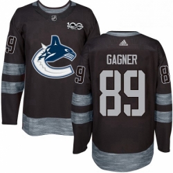 Mens Adidas Vancouver Canucks 89 Sam Gagner Authentic Black 1917 2017 100th Anniversary NHL Jersey 