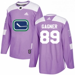 Mens Adidas Vancouver Canucks 89 Sam Gagner Authentic Purple Fights Cancer Practice NHL Jersey 