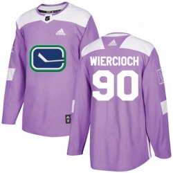 Mens Adidas Vancouver Canucks 90 Patrick Wiercioch Authentic Purple Fights Cancer Practice NHL Jersey 