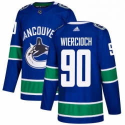 Mens Adidas Vancouver Canucks 90 Patrick Wiercioch Premier Blue Home NHL Jersey 