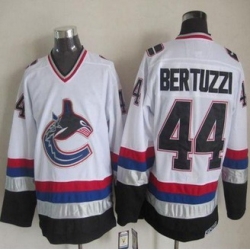 Vancouver Canucks #44 Todd Bertuzzi White Black CCM Throwback Stitched NHL Jersey