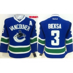 Womens Vancouver Canucks #3 Kevin Bieksa Blue Home Stitched NHL Jersey