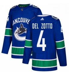 Youth Adidas Vancouver Canucks 4 Michael Del Zotto Premier Blue Home NHL Jersey 