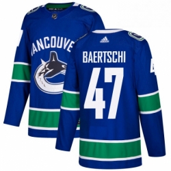 Youth Adidas Vancouver Canucks 47 Sven Baertschi Authentic Blue Home NHL Jersey 