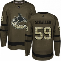 Youth Adidas Vancouver Canucks 59 Tim Schaller Authentic Green Salute to Service NHL Jersey 