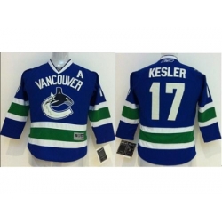 Kids Vancouver Canucks #17 Ryan Kesler Blue NHL Jersey