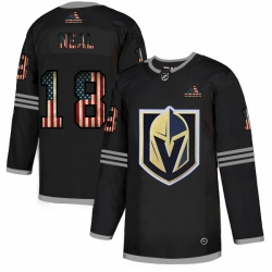 Men Vegas Golden Knights 18 James Neal Black USA Flag Fashion Adidas Jersey