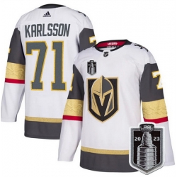Men Vegas Golden Knights 71 William Karlsson White 2023 Stanley Cup Final Stitched Jersey
