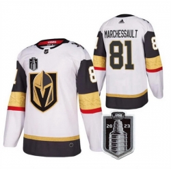 Men Vegas Golden Knights 81 Jonathan Marchessault White 2023 Stanley Cup Final Stitched Jersey